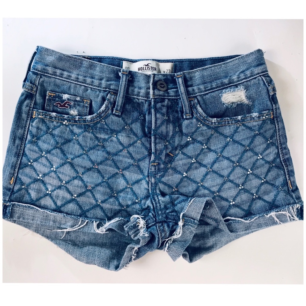 🚩Hollister Shorts Denim Sz 28 Blue Distressed